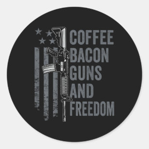 Sticker Rond Armes à café et ampoule; Liberté - Barbecue Grill