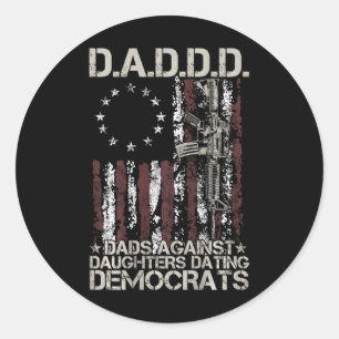 Sticker Rond Armes à feu contre filles Dating Democrats (sur Ba