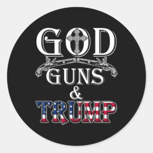 Sticker Rond Armes Et Chemise Trump 2e Amendement T Chemise Tru