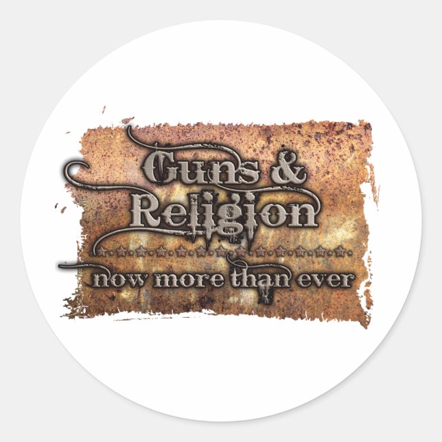 Sticker Rond armes et religion (Devant)