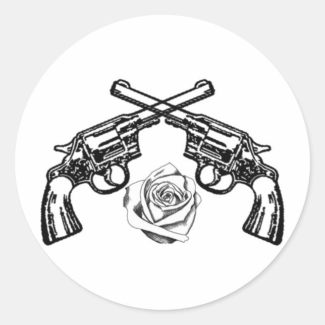 Sticker Rond armes et roses (Devant)