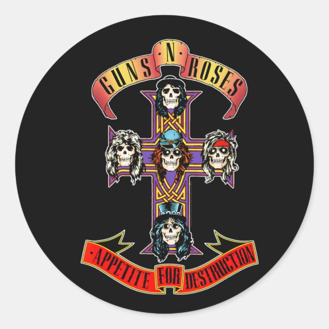 Sticker Rond Armes N&# 9 ; Rose Officiel À Manches Courtes (Devant)