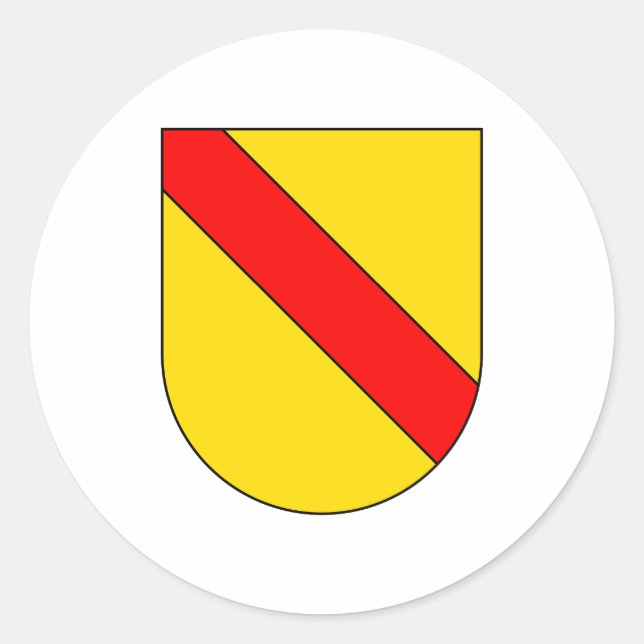 Sticker Rond Armoiries Baden Allemagne Symbole officiel Heraldr (Devant)