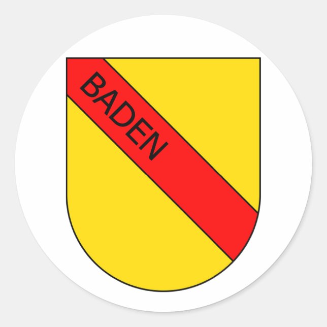 Sticker Rond Armoiries badiennes avec écriture (Devant)