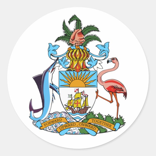 Sticker Rond Armoiries - Bahamas (Devant)