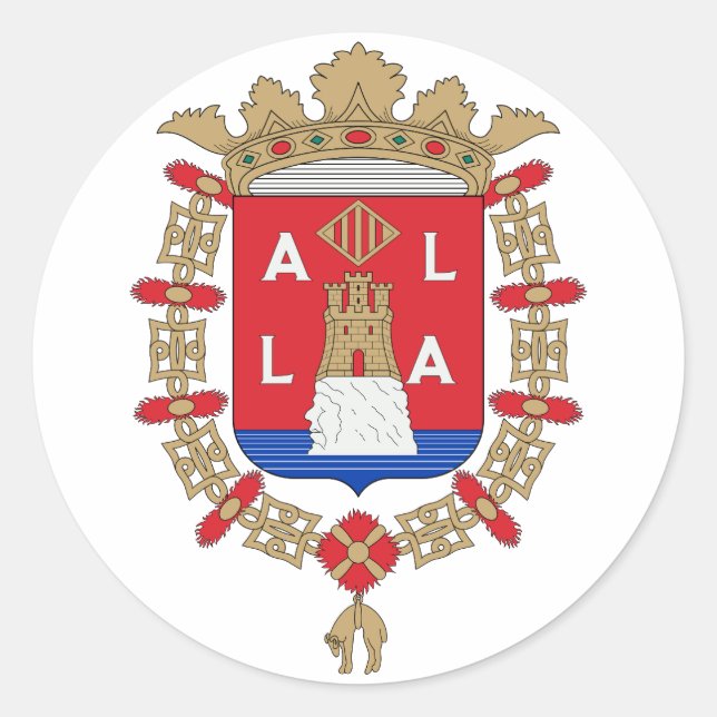 Sticker Rond Armoiries d'Alicante, Espagne (Devant)
