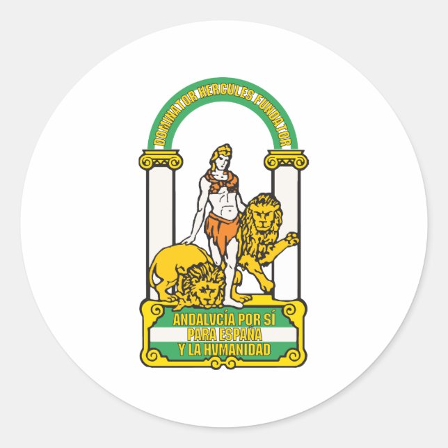 Sticker Rond Armoiries D'Andalousie (Devant)