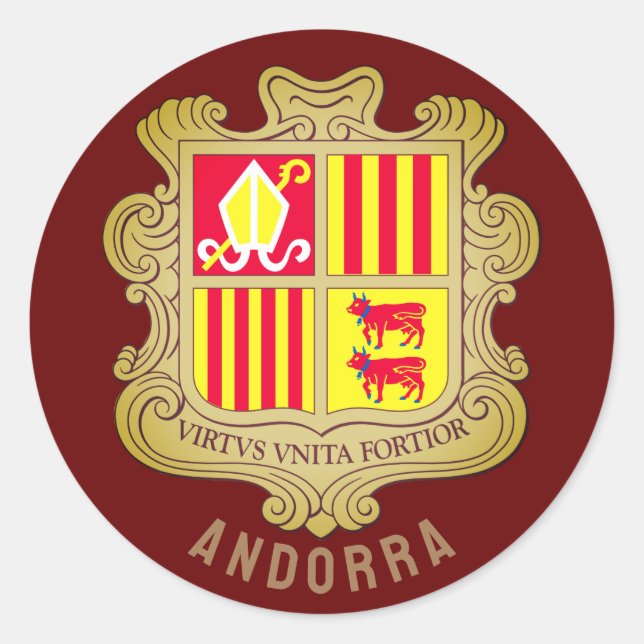 Sticker Rond Armoiries d'Andorre (Devant)
