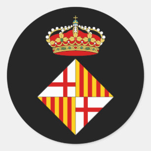 Sticker Rond Armoiries De Barcelone