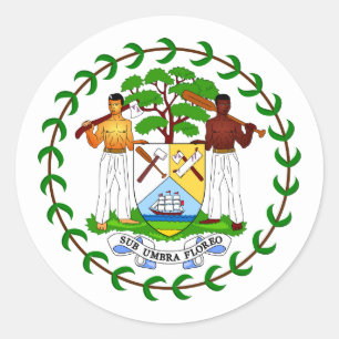 Sticker Rond Armoiries de Bélizienne, Belize