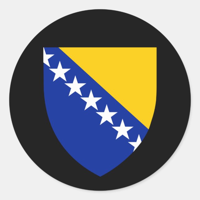 Sticker Rond Armoiries de Bosnie-Herzégovine (Devant)