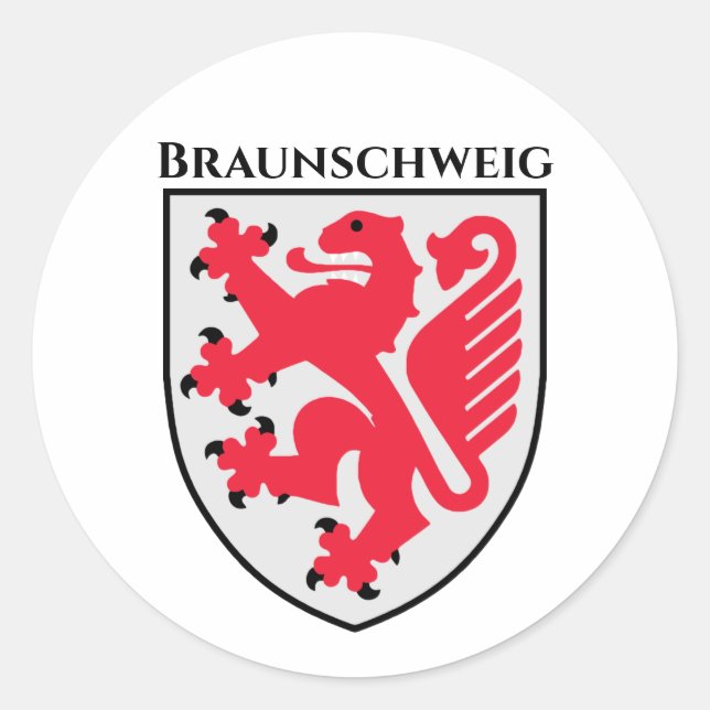 Sticker Rond Armoiries de Braunschweig, Allemagne (Devant)