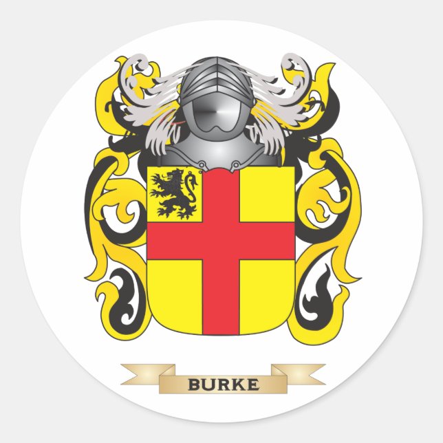 Sticker Rond Armoiries de Burke (crête de famille) (Devant)