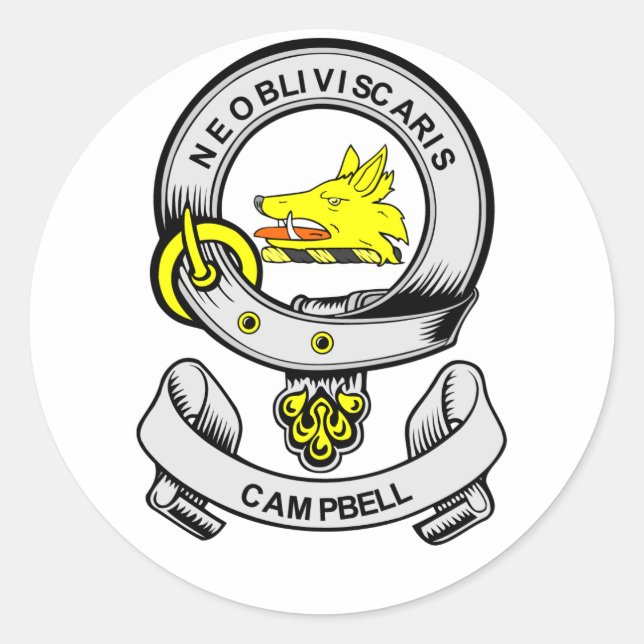 Sticker Rond Armoiries de CAMPBELL (Devant)