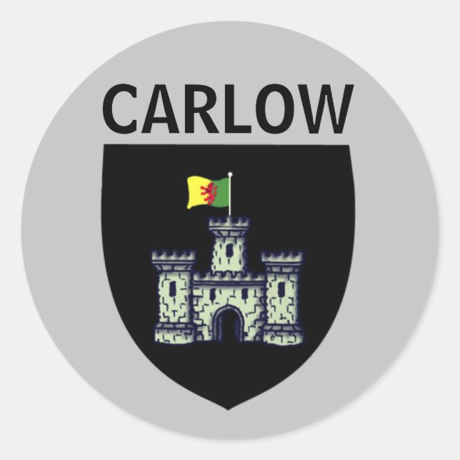 Sticker Rond Armoiries de Carlow (ville), République d'Irlande (Devant)
