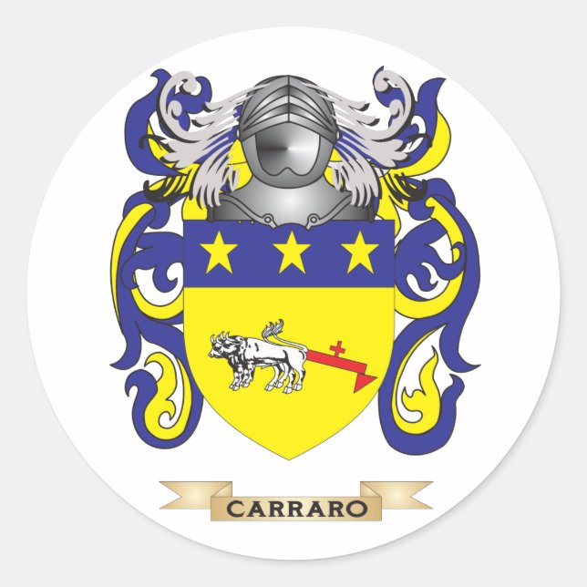 Sticker Rond Armoiries de Carraro (crête de famille) (Devant)