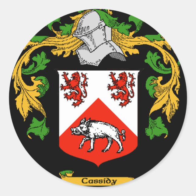 Sticker Rond Armoiries De Cassidy - Armoiries De La Famille (Devant)