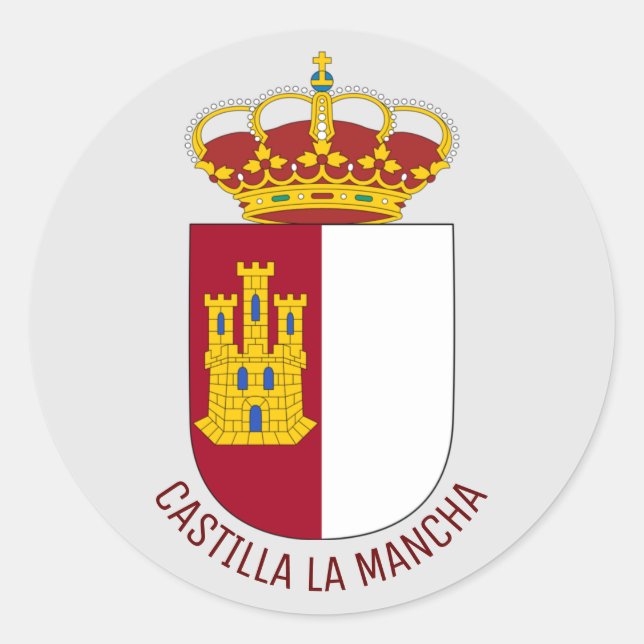 Sticker Rond Armoiries de Castilla La Mancha - Espagne (Devant)