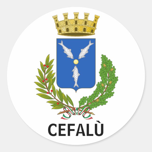 Sticker Rond Armoiries de Cefalù - Sicile (Devant)