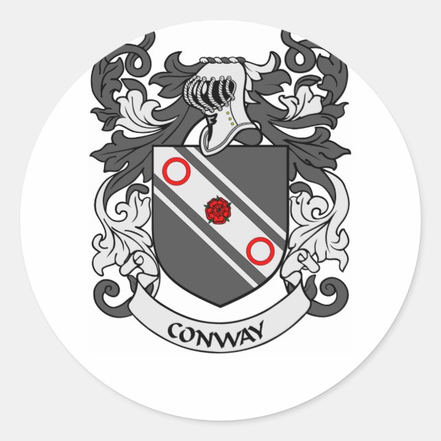 Sticker Rond Armoiries de CONWAY (Devant)