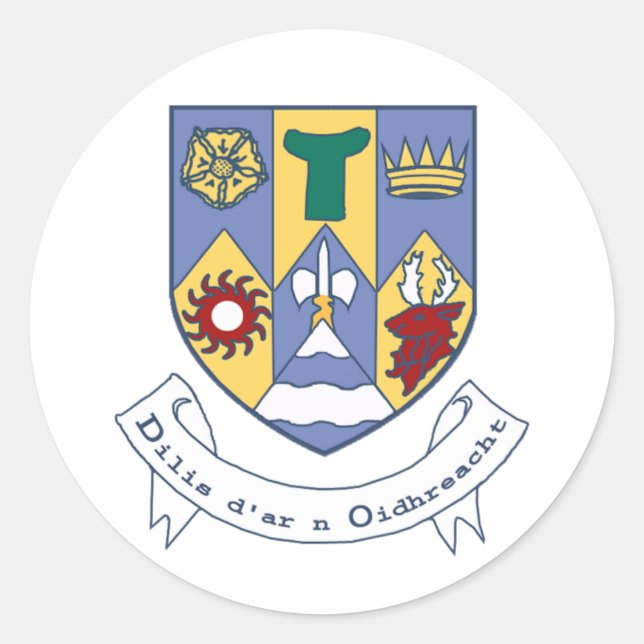 Sticker Rond Armoiries de County Clare, Irlande (Devant)