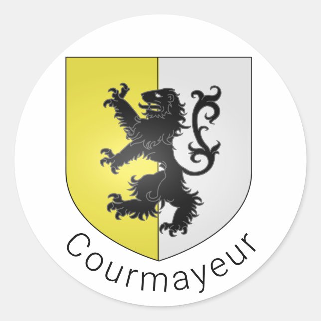 Sticker Rond Armoiries de Courmayeur, Val d'Aoste (Devant)