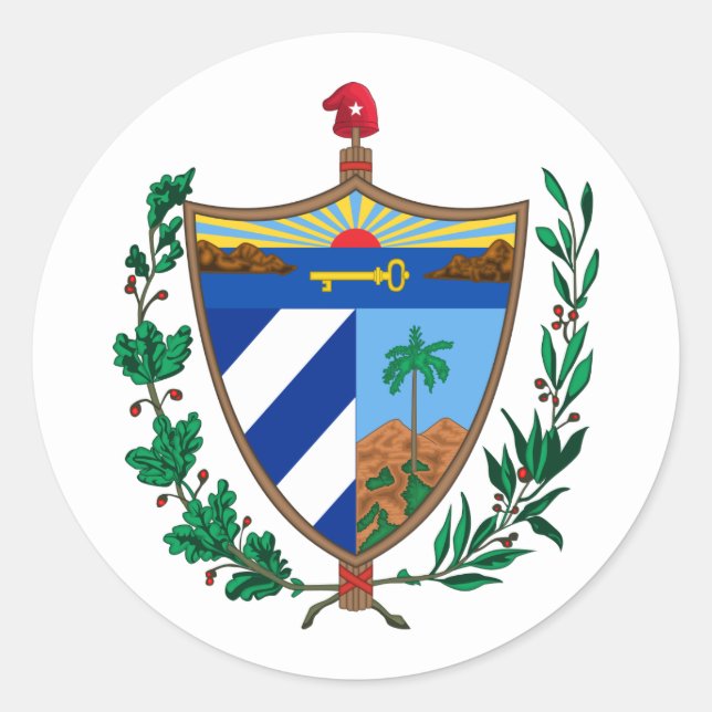 Sticker Rond Armoiries de Cuba, Cuba (Devant)