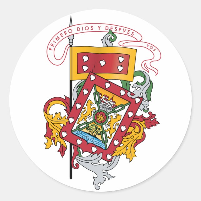 Sticker Rond Armoiries de Cuenca, Équateur (Devant)