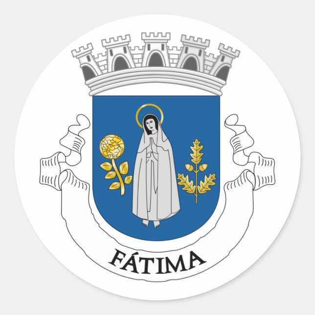 Sticker Rond Armoiries de Fátima, Portugal (Devant)