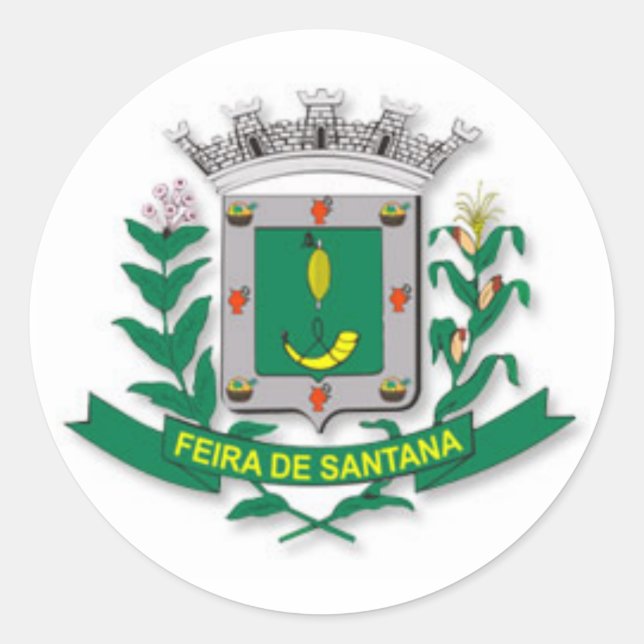 Sticker Rond Armoiries de Feira de Santana (Bahia, Brésil) (Devant)