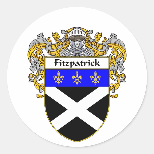 Sticker Rond Armoiries de Fitzpatrick (mantelées) (Devant)