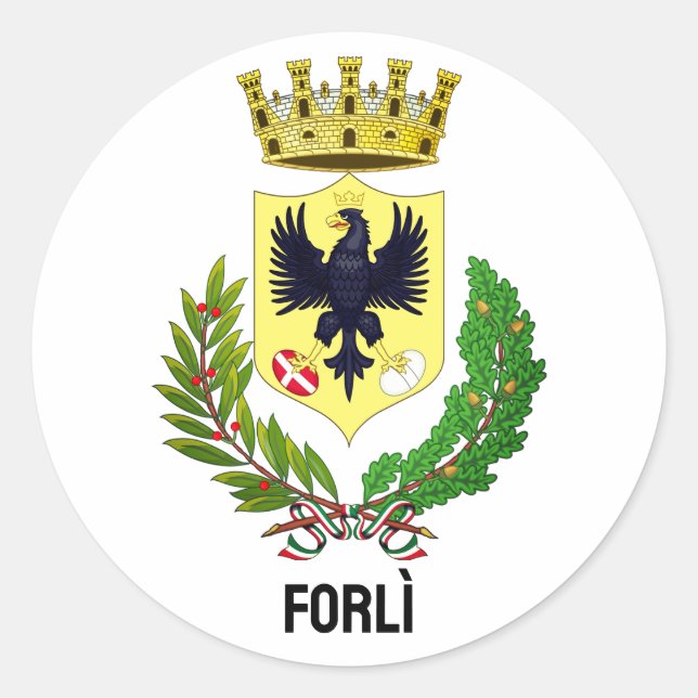 Sticker Rond Armoiries de Forlì, ITALIE (Devant)