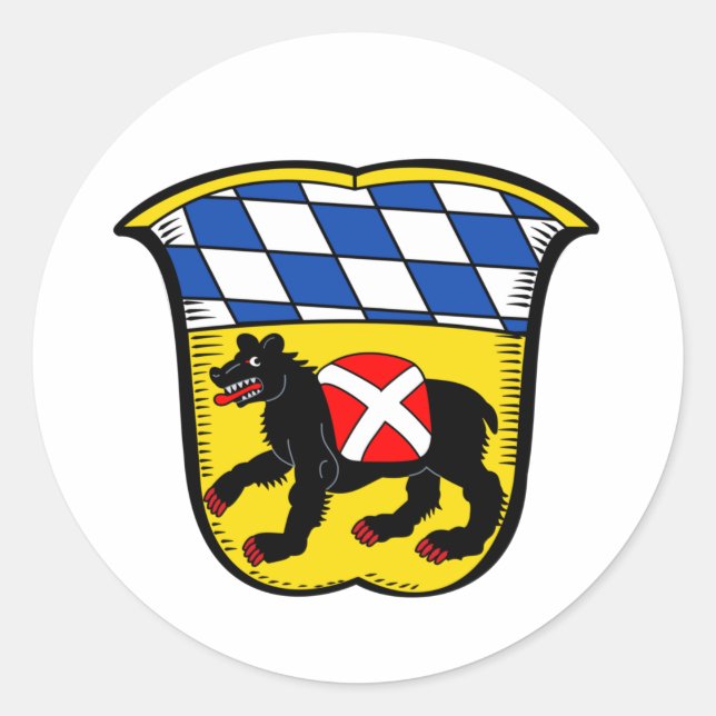 Sticker Rond Armoiries de Freising, Allemagne (Devant)