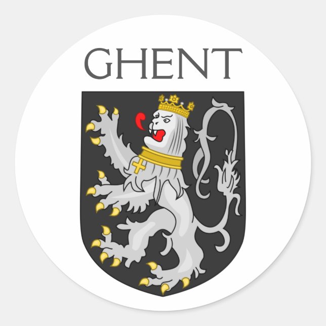 Sticker Rond Armoiries de Gand, Belgique (Devant)