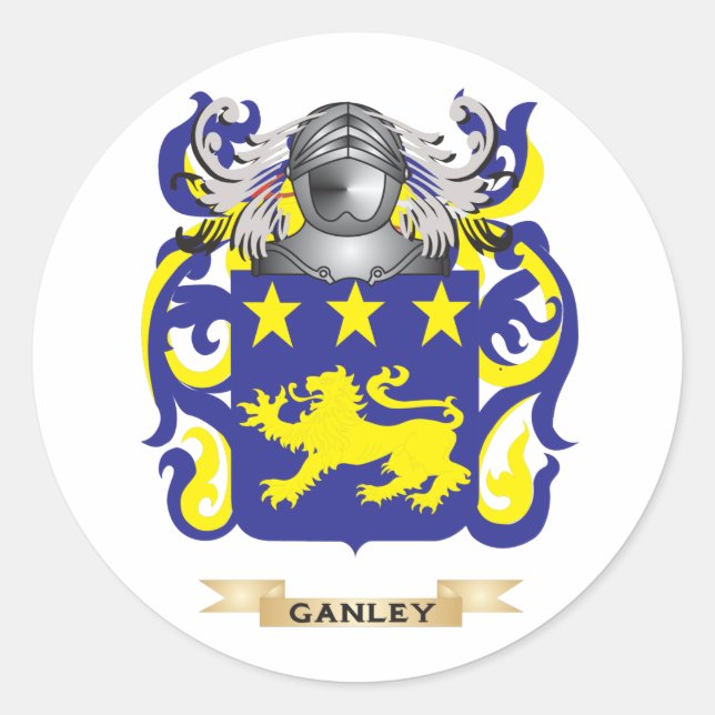Sticker Rond Armoiries de Ganley (armoiries de la famille) (Devant)