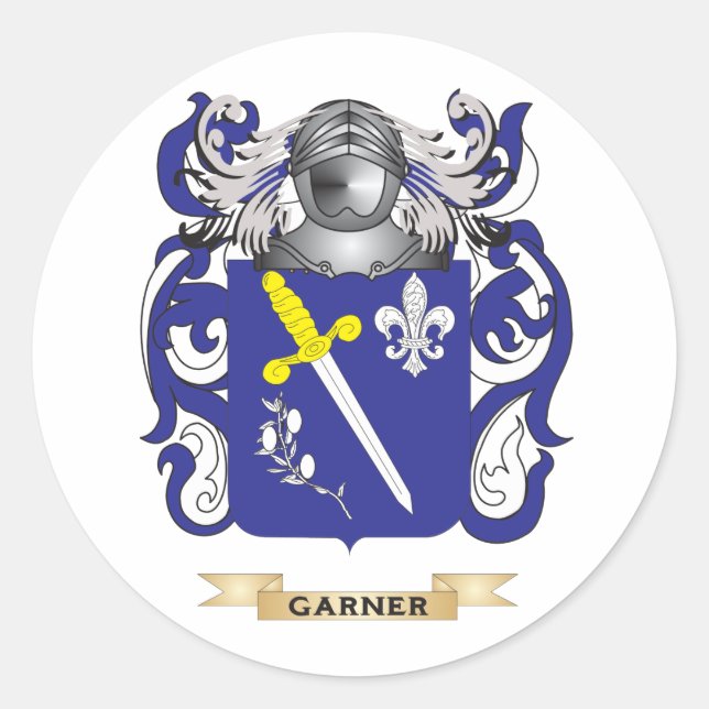 Sticker Rond Armoiries de Garner (Armoiries de la famille) (Devant)