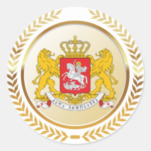 Sticker Rond Armoiries De Géorgie