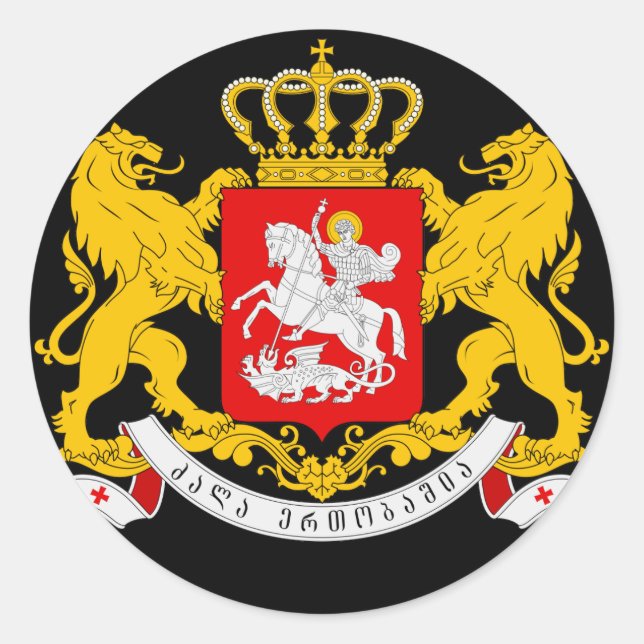 Sticker Rond armoiries de géorgie (Devant)