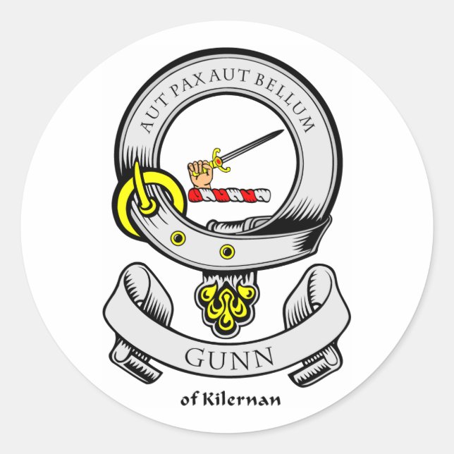 Sticker Rond Armoiries de GUNN (Devant)