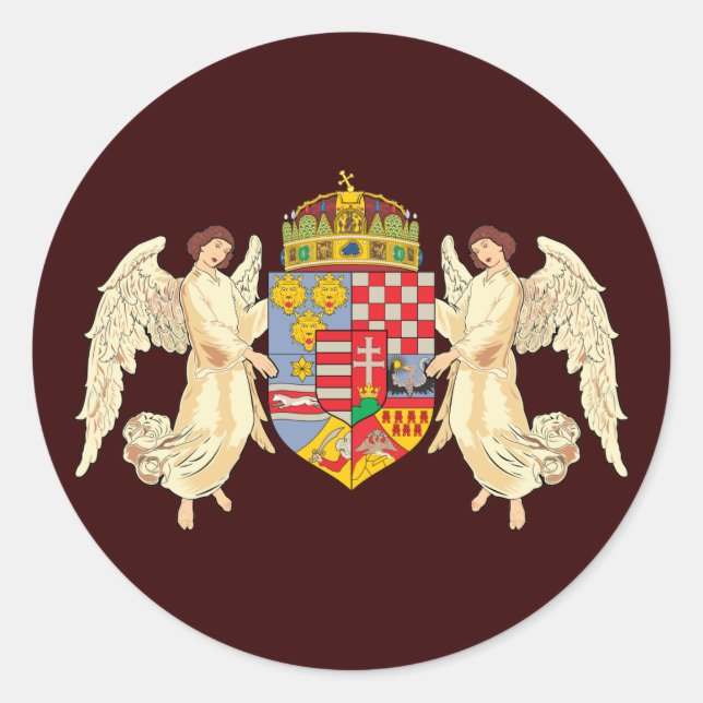 Sticker Rond Armoiries De Hongrie (Devant)