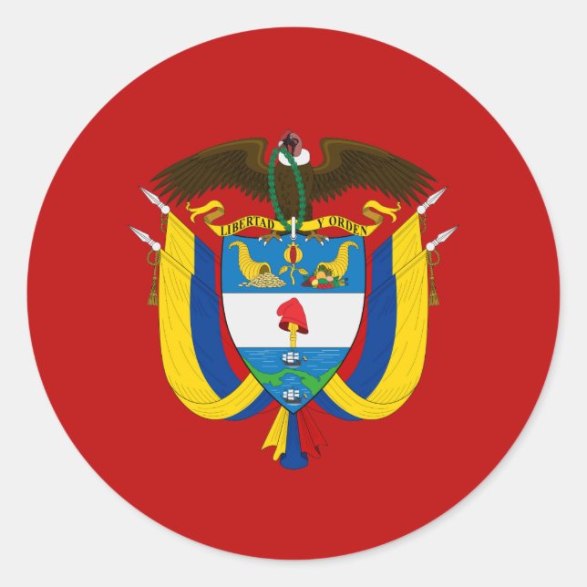 Sticker Rond Armoiries de la Colombie (Devant)