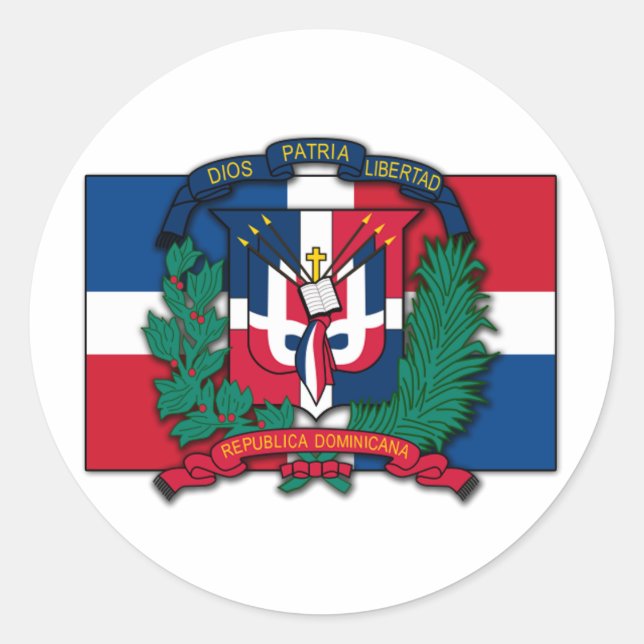 Sticker Rond Armoiries de la République dominicaine (Devant)
