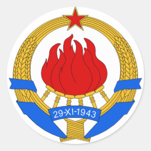 Sticker Rond Armoiries de la Yougoslavie (1945-1992)