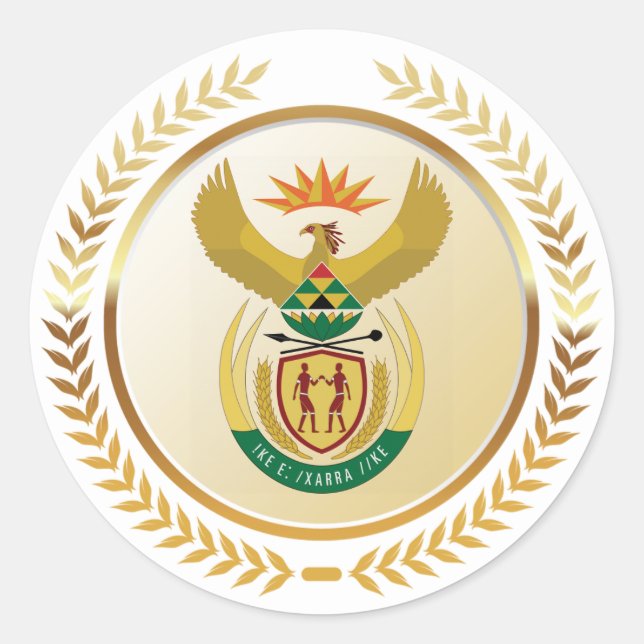 Sticker Rond Armoiries de l'Afrique du Sud (Devant)