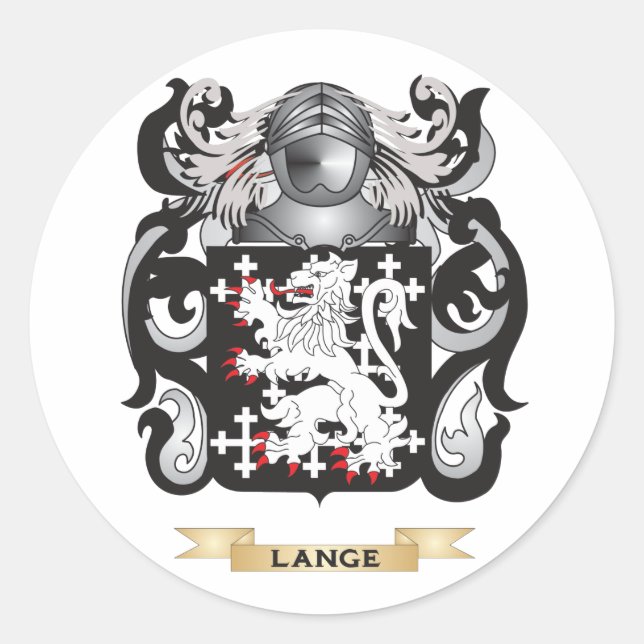 Sticker Rond Armoiries de Lange (Armoiries de la famille) (Devant)