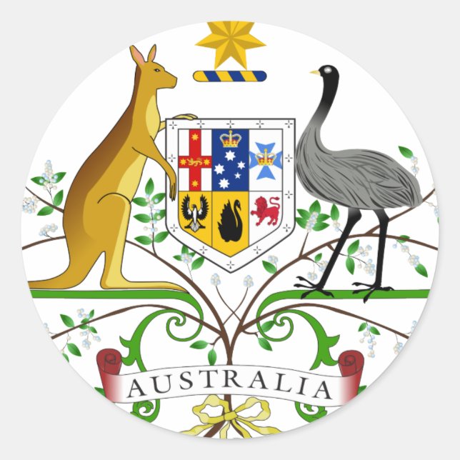 Sticker Rond Armoiries De L'Australie (Devant)