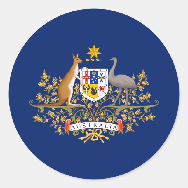 Sticker Rond Armoiries de l'Australie, Australie (Devant)