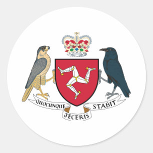 Sticker Rond Armoiries de l'île de Man - Emblème de Manx