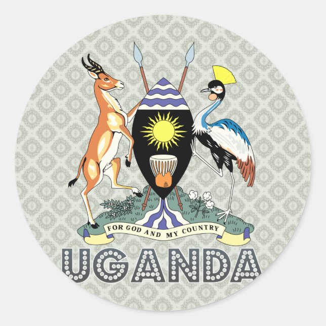 Sticker Rond Armoiries de l'Ouganda (Devant)