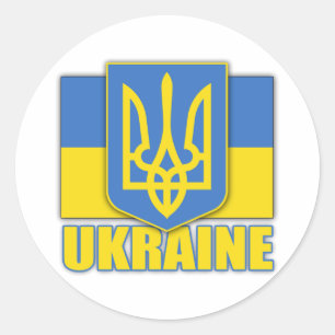 Sticker Rond Armoiries de l'Ukraine